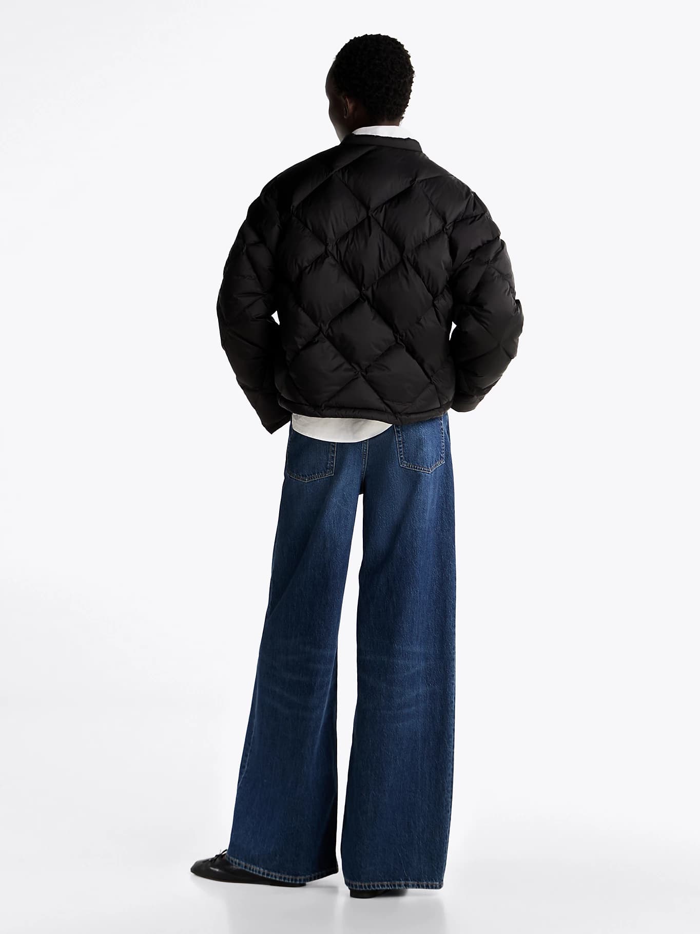 Bomber décontracté matelassé de duvet