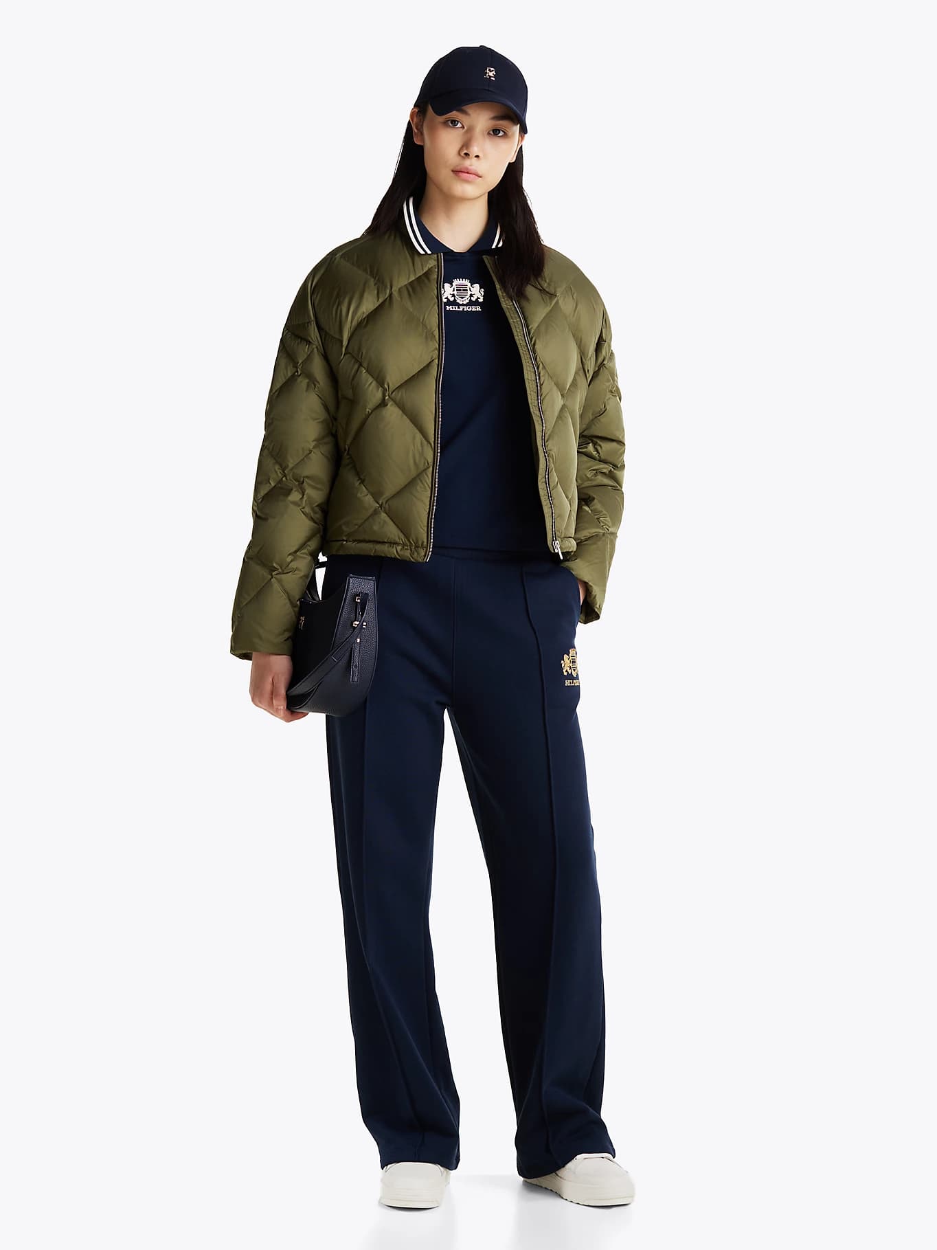 Bomber décontracté matelassé de duvet