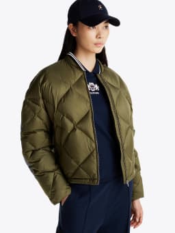 Bomber décontracté matelassé de duvet