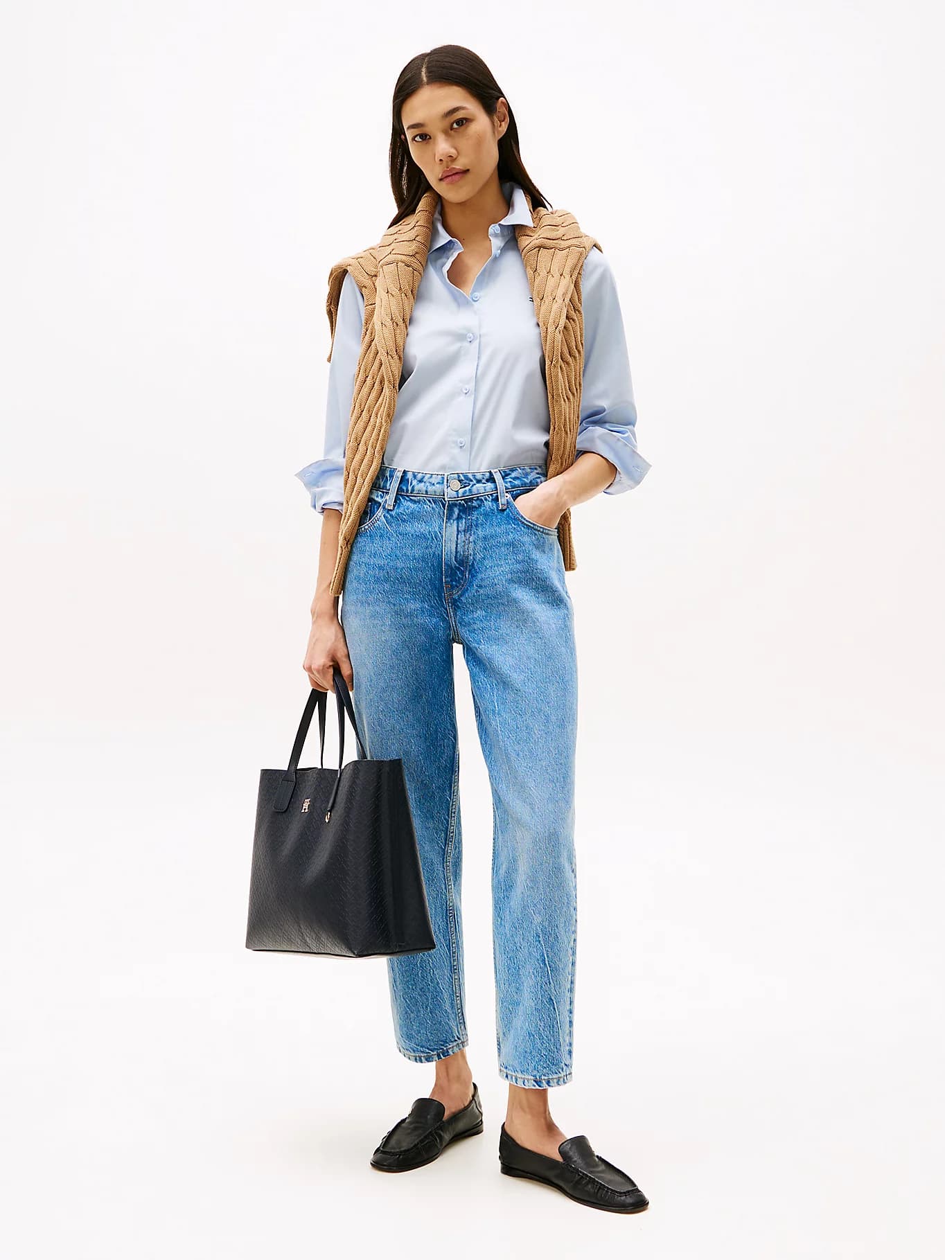 Jean fuselé longueur cheville taille mi-haute