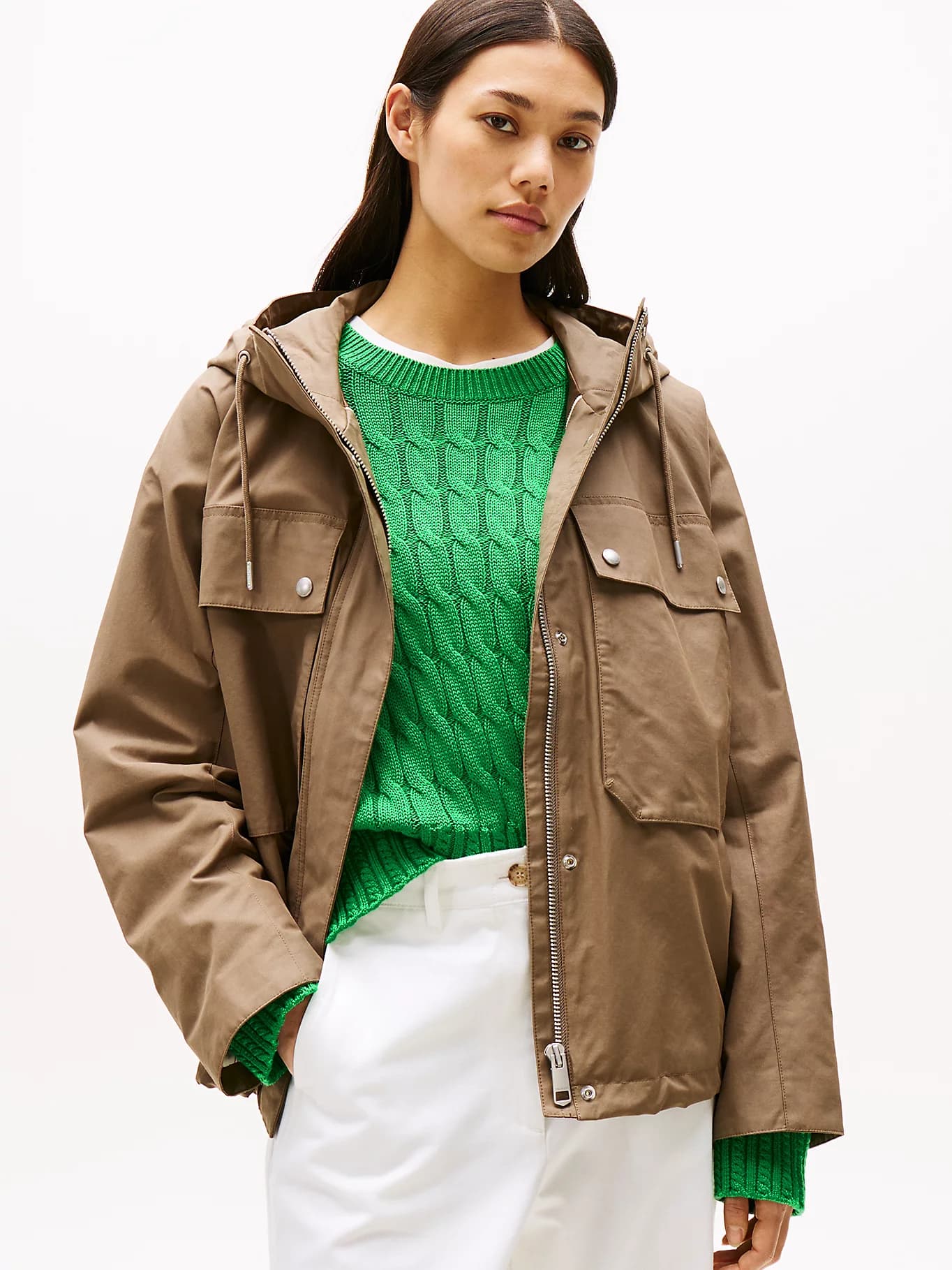Parka décontractée à poches oversize