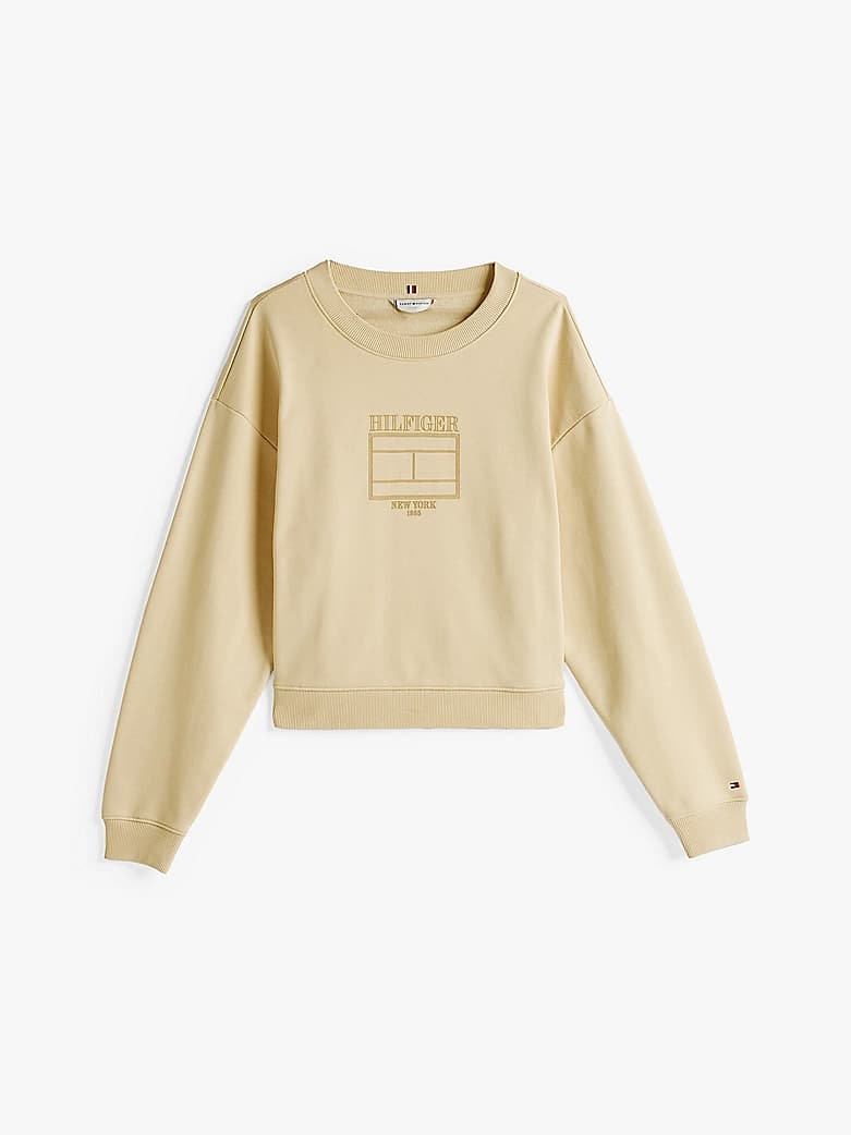 Pull à col ras-du-cou et drapeau Hilfiger
