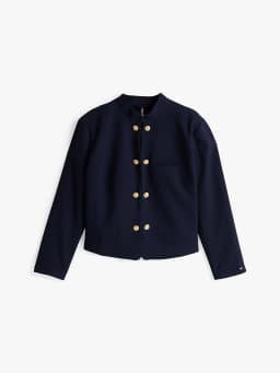 blazer ajusté curve à col officier bleu pour femmes tommy hilfiger femmes vêtements blazers Blazer ajusté Curve à col officier