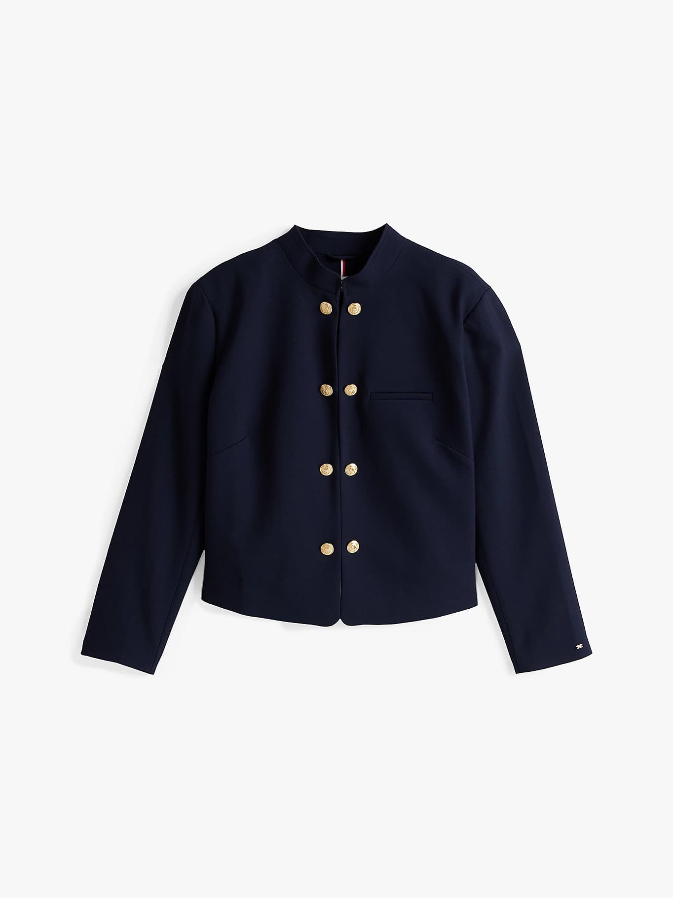 blazer ajusté curve à col officier bleu pour femmes tommy hilfiger femmes vêtements blazers Blazer ajusté Curve à col officier