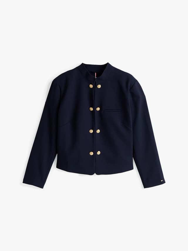 blazer ajusté curve à col officier bleu pour femmes tommy hilfiger femmes vêtements blazers Blazer ajusté Curve à col officier