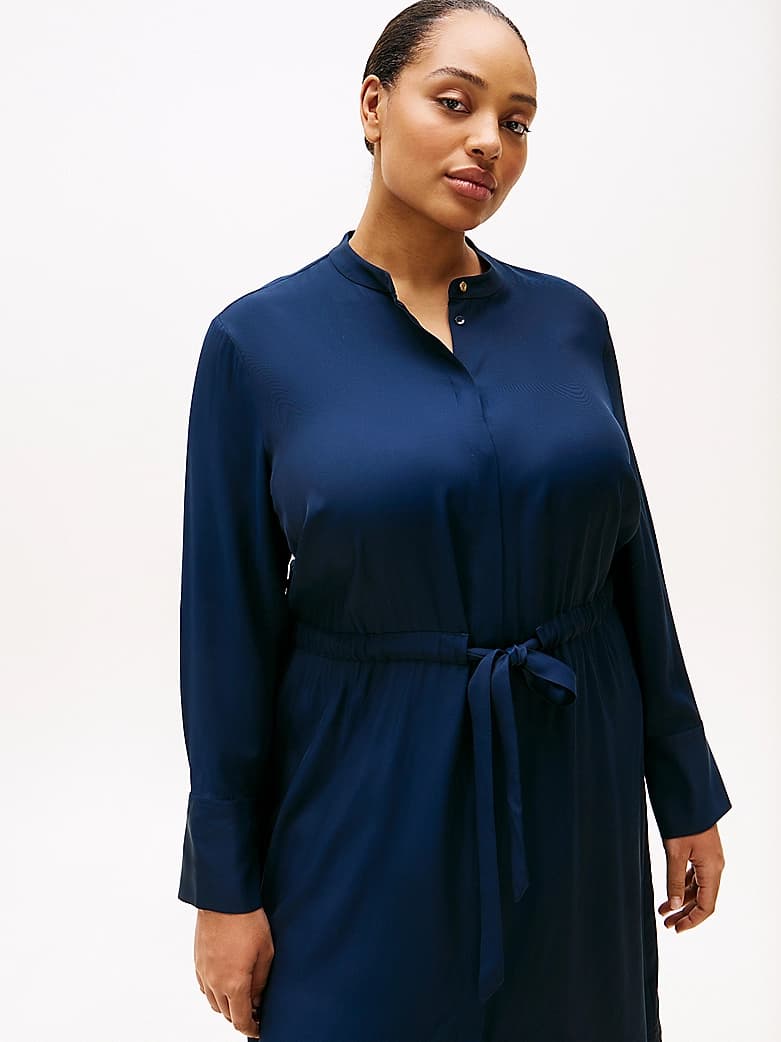 Robe chemise midi Curve sans col