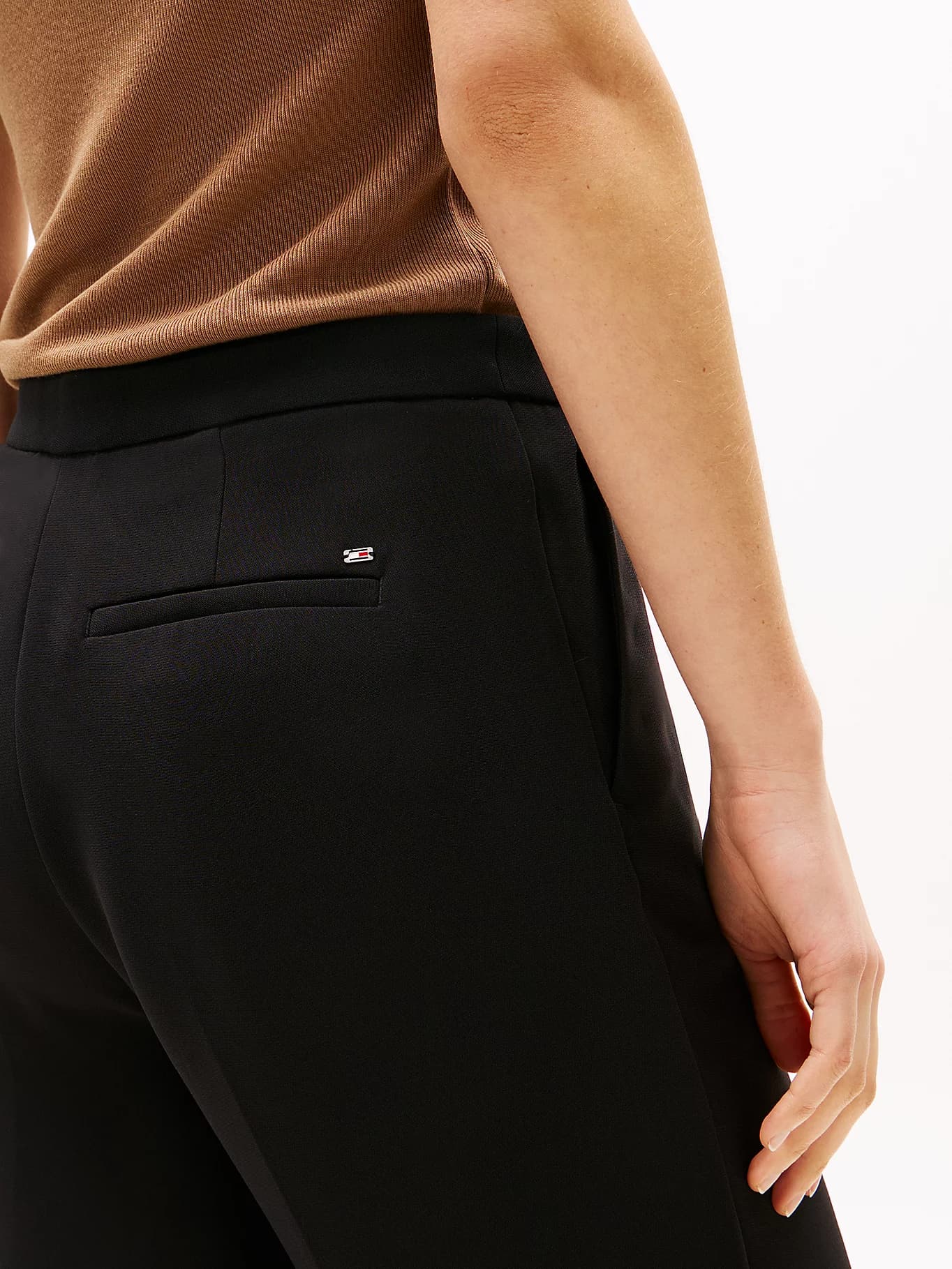 Pantalon droit décontracté en crêpe