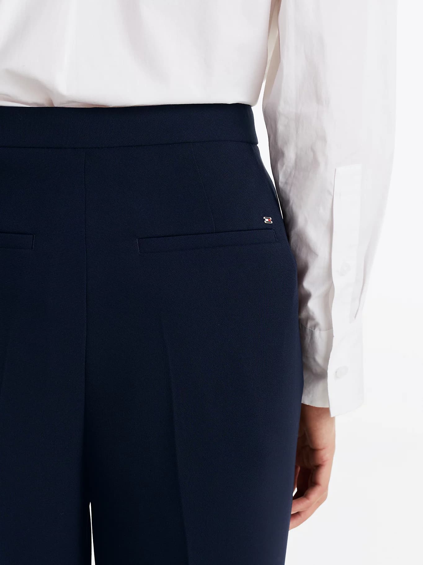 Pantalon droit décontracté en crêpe