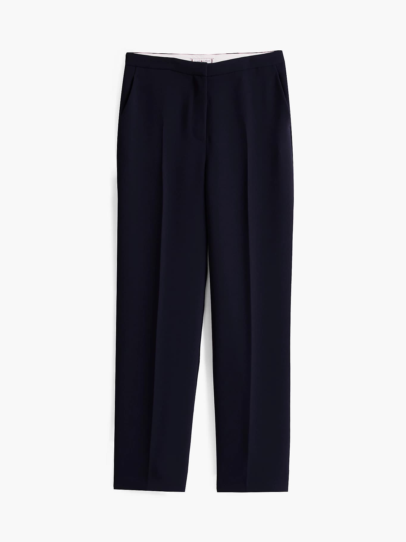 Pantalon droit décontracté en crêpe