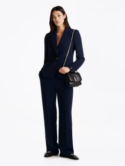Pantalon droit décontracté en crêpe