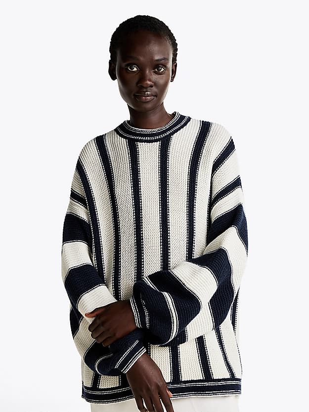 Pull décontracté rayé avec cachemire