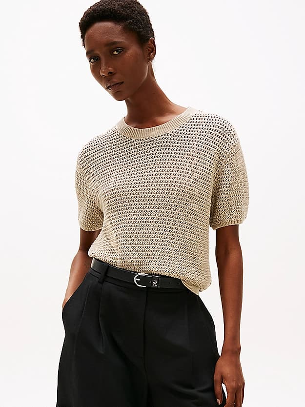 Pull en crochet pointelle