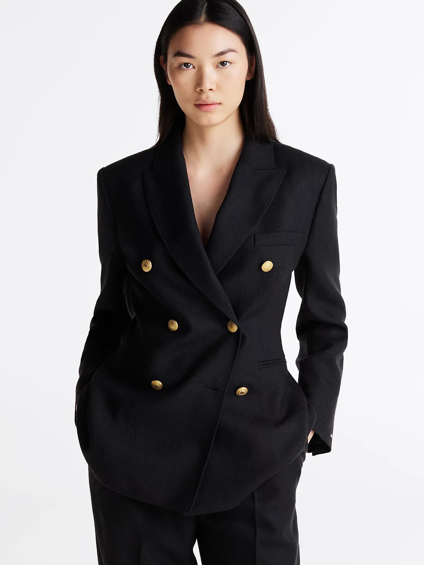 Blazer croisé en pure laine