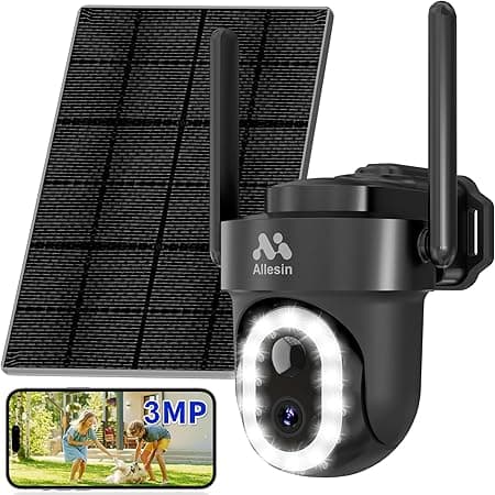 Allesin 2K Camera Surveillance Exterieure sans Fils Batterie, 3M