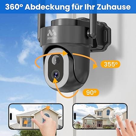Allesin 2K Camera Surveillance Exterieure sans Fils Batterie, 3M