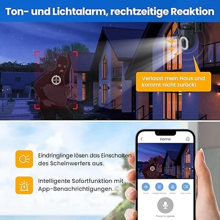 Allesin 2K Camera Surveillance Exterieure sans Fils Batterie, 3M