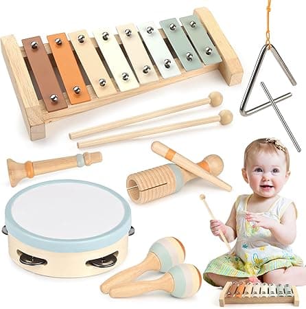 Jouet Bebe Instrument de Musique Enfant Batterie Xylophone Bebe