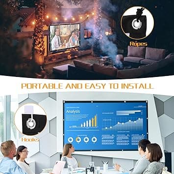Ecran Projecteur 60 Pouces,HOPFROG Ecran de Projection Avant et