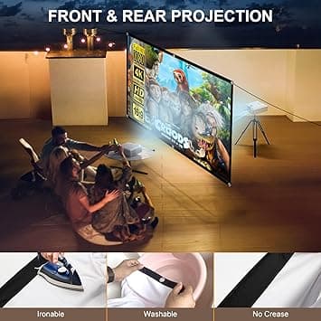 Ecran Projecteur 60 Pouces,HOPFROG Ecran de Projection Avant et