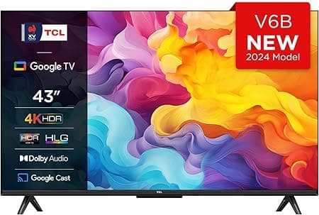 TCL 43V6B 43 Pouces 4K Ultra HD, HDR TV, Smart TV Powered by Goo