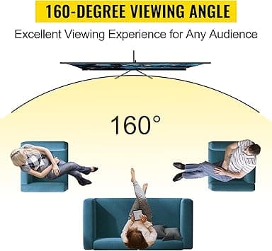 VEVOR Écran de Projection avec Trépied 100 Pouces 4K HD 16:9 Toi