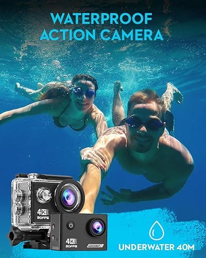 TIMNUT Sport Caméra 4K 30FPS avec Carte SD 64G, HD 20 MP Caméra