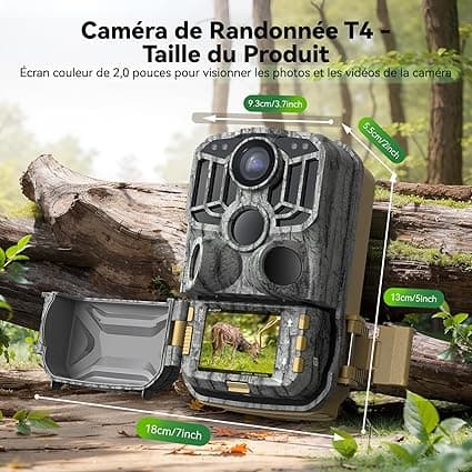 DEATTI Camera de Chasse Connectée Telephone, 4K 48MP HD Camera C