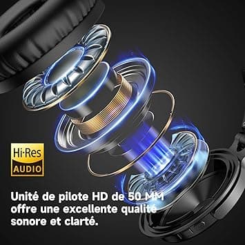 OneOdio ProC Bluetooth Casque sans Fil et Mode Filaire, 110 Heur