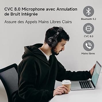 OneOdio ProC Bluetooth Casque sans Fil et Mode Filaire, 110 Heur