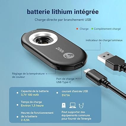 Lentille de Microscope pour téléphone 200x avec CPL, Lentille mi