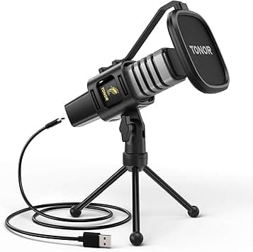 TONOR Micro PC, USB Microphone Condensateur Professionnel pour G