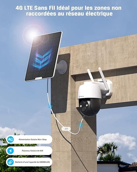 COCOCAM 3G/4G LTE Camera Surveillance Exterieur sans Fil, 2K Cam
