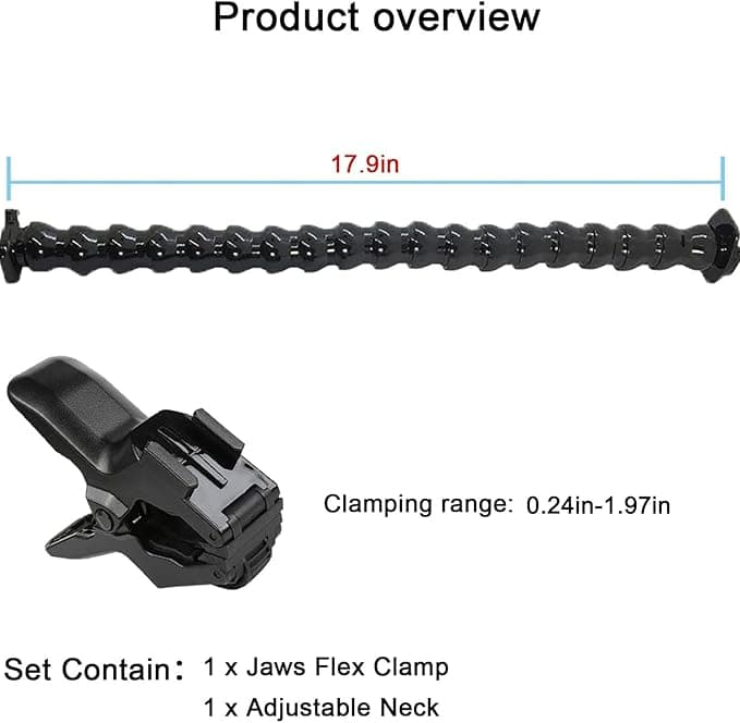 FitStill Jaws Support de Clip Flexible avec col de Cygne réglabl