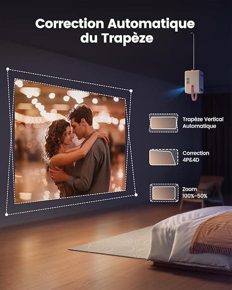 Vidéoprojecteur Portable, Videoprojecteur 5G WiFi Bluetooth Auto