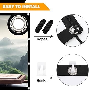 Écran de projection sur toile 100 pouces, 16:9 HD, lavable/pliab