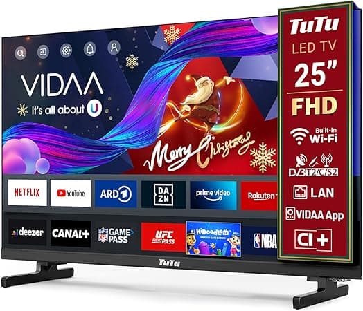 TuTu Smart TV 25 Pouces (64 cm) FHD LED WiFi Connectée Téléviseu