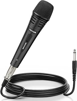 TONOR Micro Dynamique avec Cable XLR de 5M, Microphone à Main en