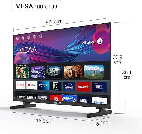 TuTu Smart TV 25 Pouces (64 cm) FHD LED WiFi Connectée Téléviseu