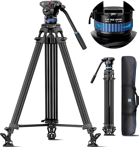 SIRUI Trépied Vidéo AM-25S, Trépied en Alliage d'Aluminium de 74