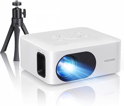 WOLFANG Mini Projecteur avec Trépied, Videoprojecteur 1080P Full