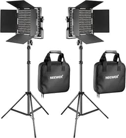 Neewer 2 Packs 660 LED Lumière Dimmable Bicouleur et Support d'E