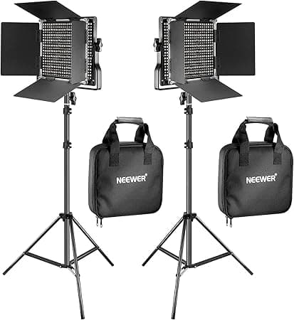 Neewer 2 Packs 660 LED Lumière Dimmable Bicouleur et Support d'E
