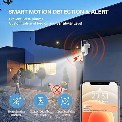 Jennov Caméra Surveillance WiFi Extérieure sans Fil, 2K Caméra d