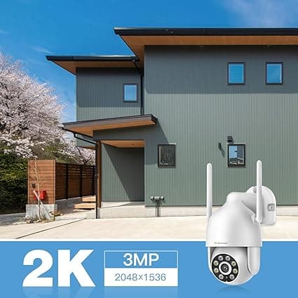 Jennov Caméra Surveillance WiFi Extérieure sans Fil, 2K Caméra d