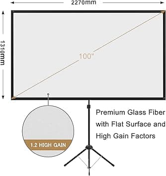 Écran de Projection avec Trépied, Écran de Projection Portable 1