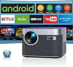 Vidéoprojecteur 4K WiFi 6 Bluetooth 28000 Lumens FHD 1080P, TOPT
