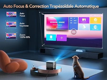 Vidéoprojecteur 4K WiFi 6 Bluetooth 28000 Lumens FHD 1080P, TOPT
