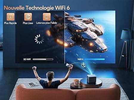 Vidéoprojecteur 4K WiFi 6 Bluetooth 28000 Lumens FHD 1080P, TOPT