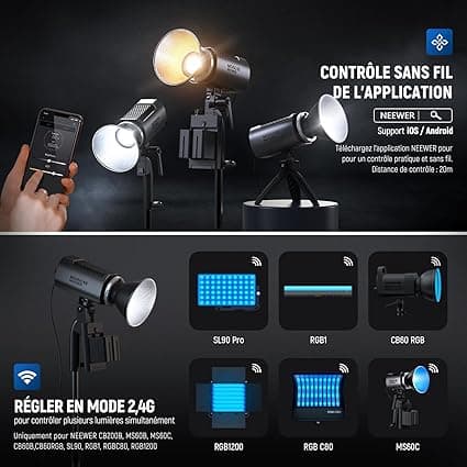 Neewer MS150B 130W COB Video Light avec 2.4G/Application Contrôl