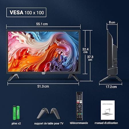 RCA Smart TV 24 Pouces (60cm) HD Téléviseurs Android TV avec WiF